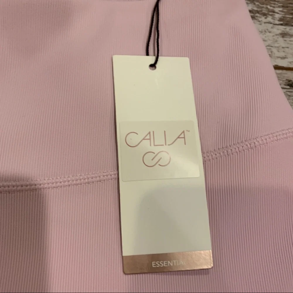 Calia by Carrie Underwood NWT Light Pink Ribbed 10 inch inseam Biker Shorts - Picture 4 of 6